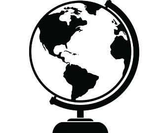 Black World Globe Logo - Globe logo | Etsy