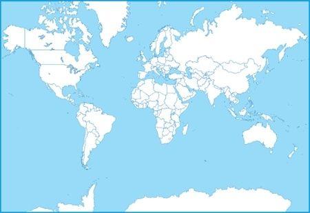 White and Blue World Logo - World map background flat white design Free vector in Encapsulated