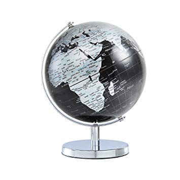 Black World Globe Logo - Amazon.com: World Globe for Kids - 6 inch (14.2cm) Black Desktop ...