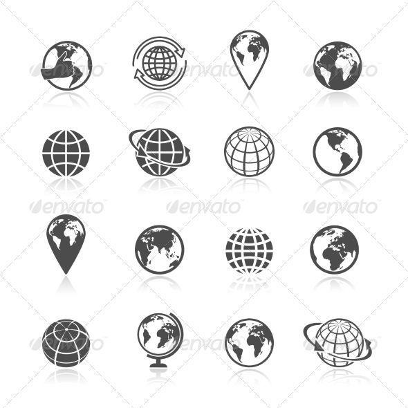 Black World Globe Logo - Body Decor. Tattoos, Globe tattoos, Globe icon