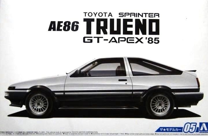AE86 Toyota Logo - Toyota AE86 Sprinter Trueno GT-APEX '85, Aoshima 051566 (2016)