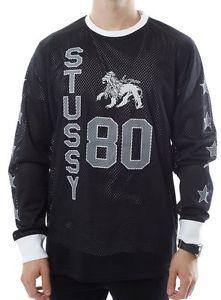 Stussy 80 Logo - NWT STUSSY Mesh Shirt L/S Crew Stüssy 80 Black Oversized LOGO XL ...