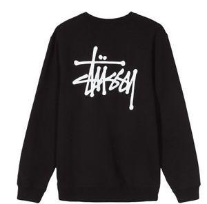 Stussy 80 Logo - STUSSY BASIC LOGO SWEAT BIG BK PRINT BLACK £80 £59 | eBay