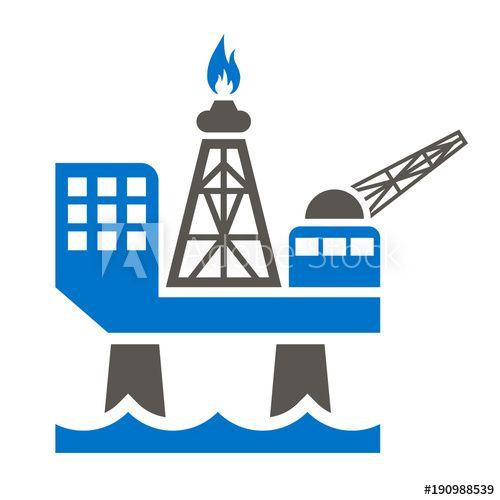 Oil Rig Logo - Offshore Jack Up Oil Rig Icon. Gas Sea Rig Platform Illustration ...