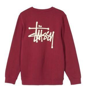 Stussy 80 Logo - STUSSY BASIC LOGO SWEAT BIG BK PRINT BURGUNDY was £80 £49 | eBay