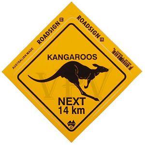 Australian Kangaroo Logo - Australia Made Souvenir Roadsign Vinyl Bumper Sticker Decal ...