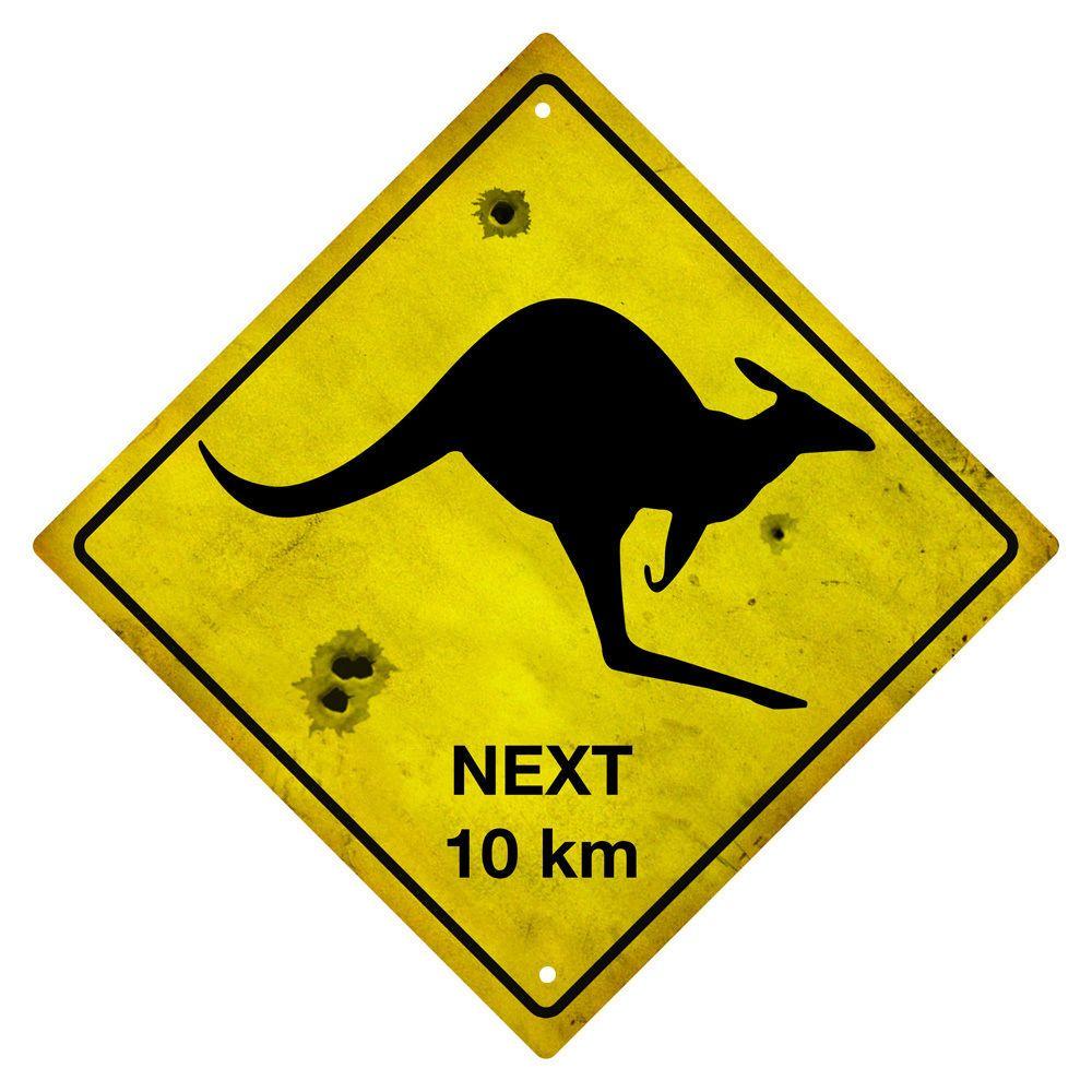 Australian Kangaroo Logo - KANGAROO AUSTRALIAN ROAD SIGN KANGAROO SOUVENIR SIGN | eBay