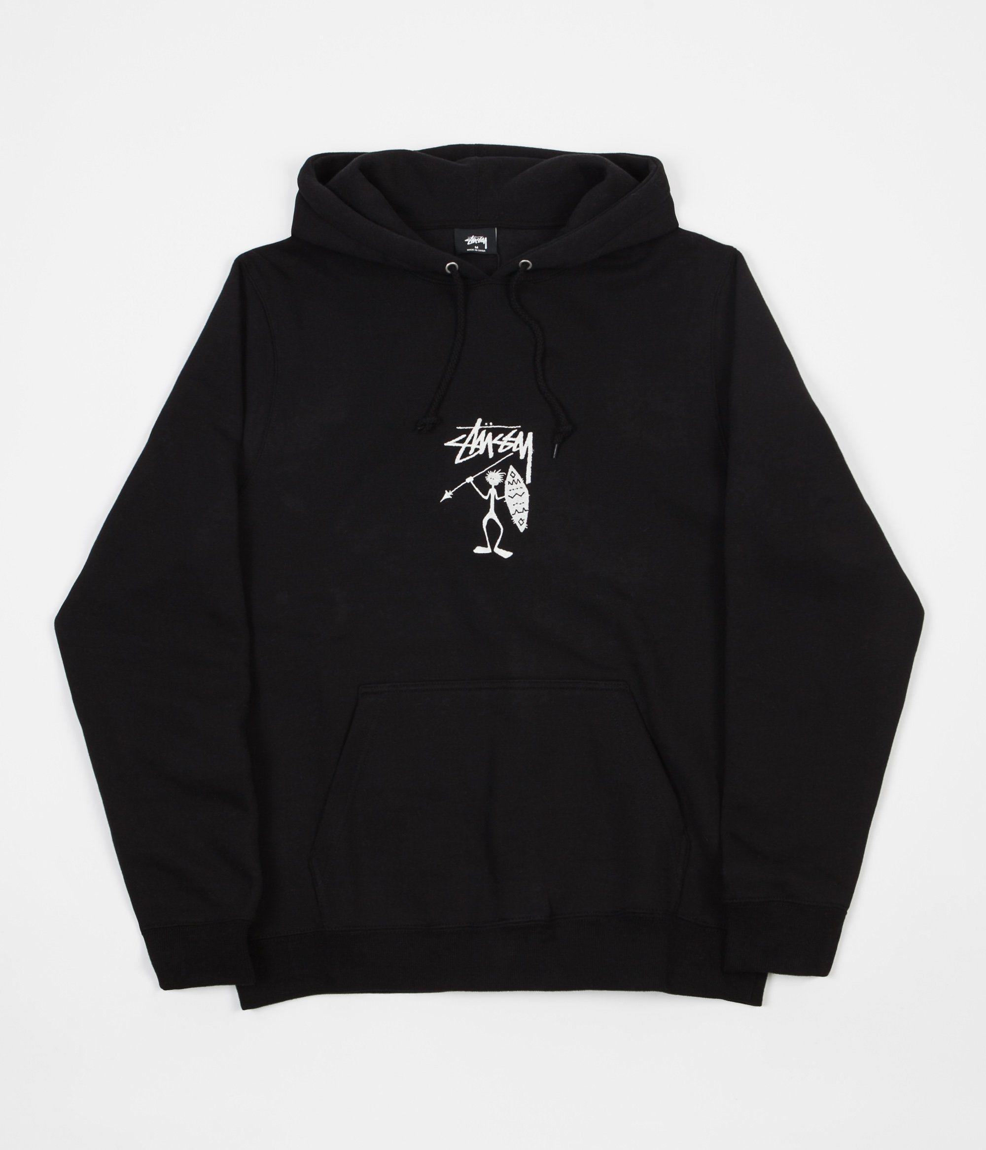 Stussy 80 Logo - Stussy Tribe Man Applique Hoodie - Black | Flatspot