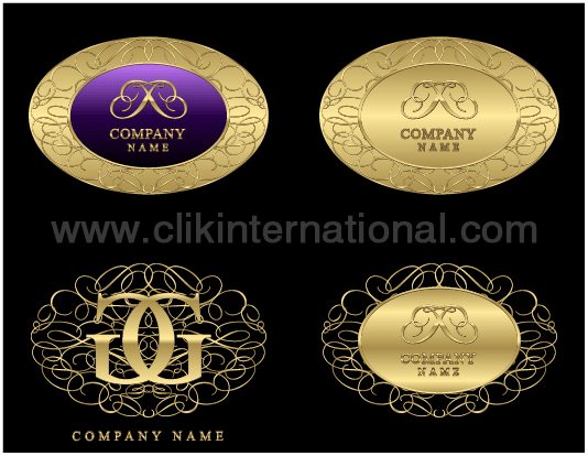 Golden Clan Logo - Gold Style Logo Design Template – Oval Shape and Swirls | Clik ...