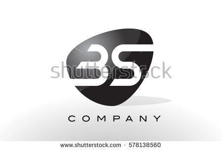 Oval Shape Design Logo - BS Logo. Letter Design Vector with Oval Shape and Black Colors ...