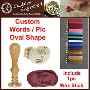 Oval Shape Design Logo - OVAL SHAPE Wax Seal Stamp Custom Made Your Design Logo Words + 1 Wax