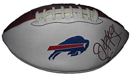 Bills Football Logo - Jim Kelly Autographed Buffalo Bills Logo Football W PROOF, Picture