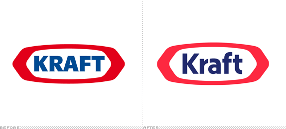 Old and New Logo - Brand New: Kraft Logo Gets Back in the Race