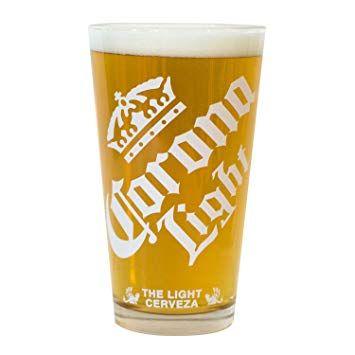 Corona Light Logo - Amazon.com | Corona Light White Logo Pint Glass: Beer Glasses