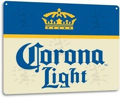 Corona Light Logo - CORONA EXTRA LIGHT Beer Logo Retro Wall Decor Bar Pub Man Cave Metal
