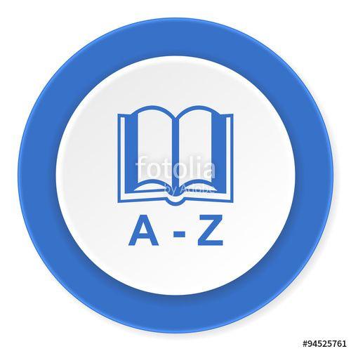Blue Circle White Z Logo - dictionary blue circle 3D modern design flat icon on white
