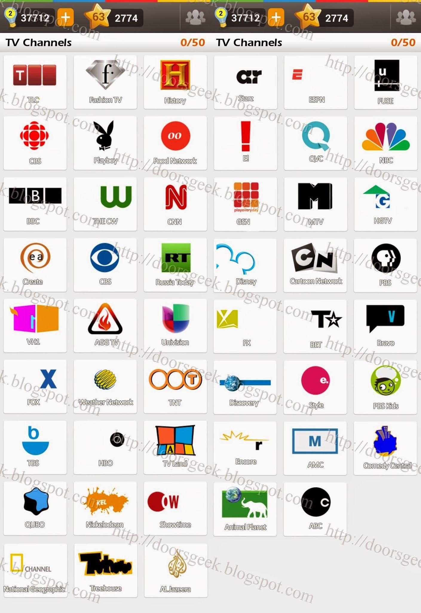 TV Channel Logo - Logo Game: Guess the Brand [Bonus] TV Channels Doors Geek