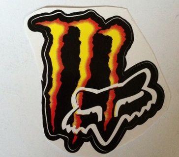 Fox and Monster Logo - Free: New Red & Yellow Monster Energy With Fox Head Logo Sticker