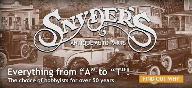 Vintage Car Parts Logo - Snyder's Antique Auto Parts A Ford and Model T Ford Parts