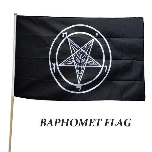 Simple Black and White Banner Logo - Banner Simple 90x150cm Tags Sign Baphomet Flag Display Black+White ...