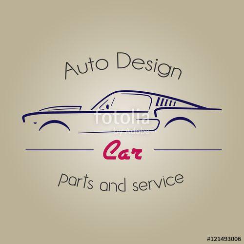 Vintage Car Parts Logo - Retro silhouette car element logo. Vintage car logotype. Auto