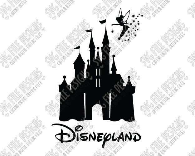 Tinkerbell Disney Castle Logo - Disneyland Castle with Tinkerbell SVG Cut File Set | Silhouette ...