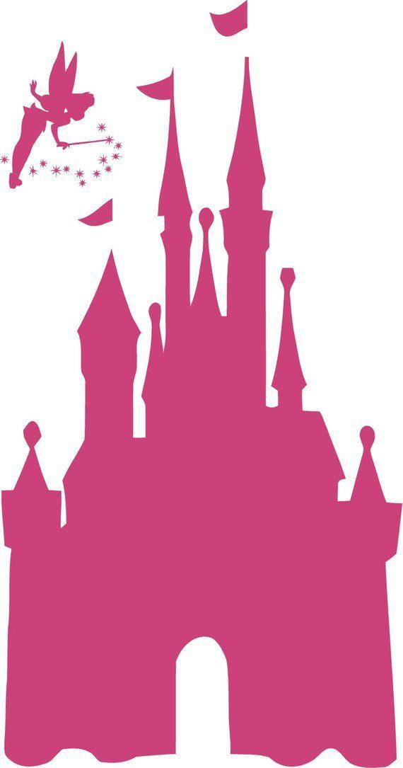 Tinkerbell Disney Castle Logo - Disney CASTLE 22x42 Tinkerbell Vinyl Decal Wall Lettering | Etsy