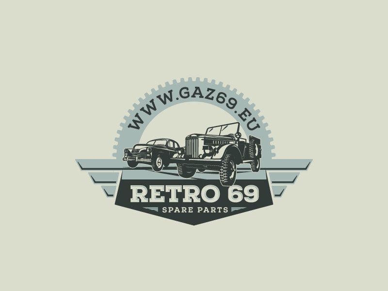 Vintage Car Parts Logo - Logo design of vintage soviet cars