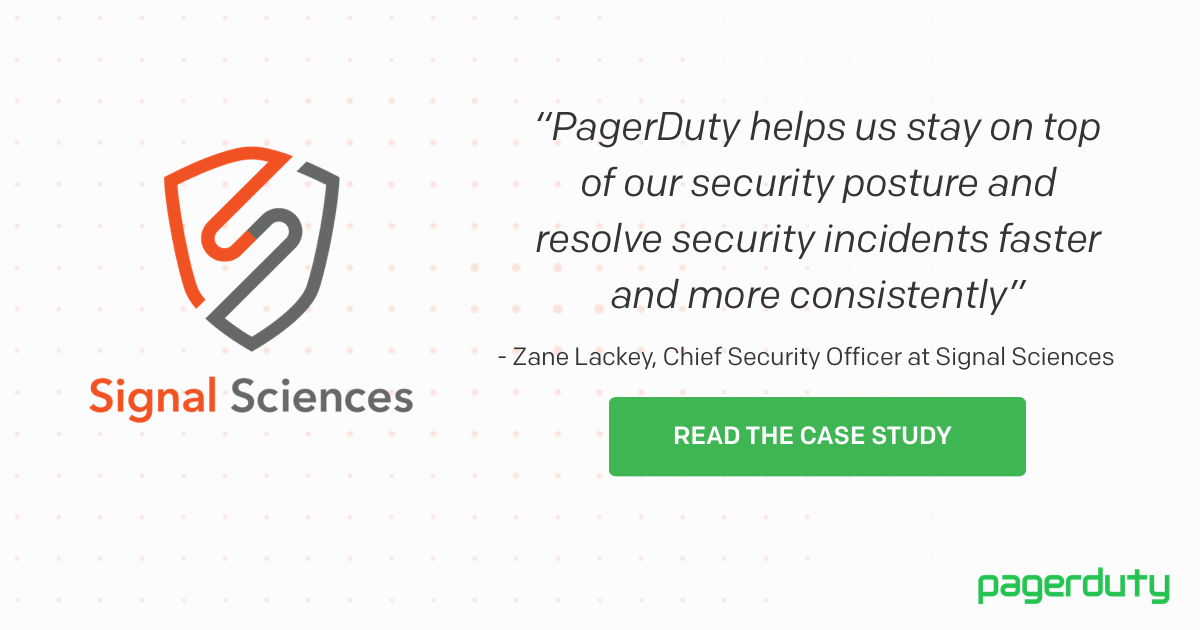 PagerDuty Logo - Signal Sciences. Customer Case Study