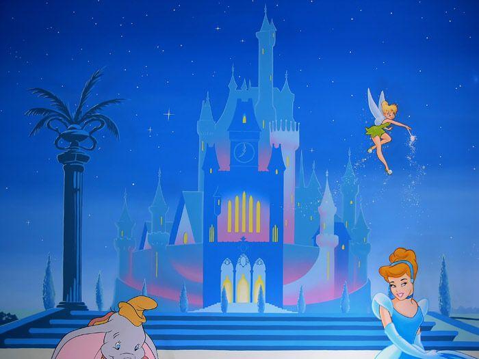 Tinkerbell Disney Castle Logo - Peter Pan Mural, Tinkerbell,Disney Mural,Cinderella,fairy,Princess ...