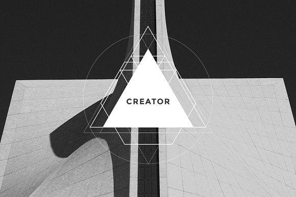 Simple Black and White Banner Logo - Geometric Shapes Banner Logo Creator Product Mockups Creative Market