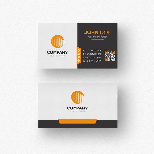 Orange and White Brand Logo - Black and white business card with orange details PSD file | Free ...
