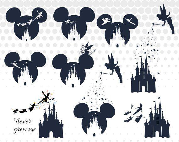 Tinkerbell Disney Castle Logo - Tinkerbell svgpngdxf/Disney castle svgpngdxf/Peter Pan svg | Etsy
