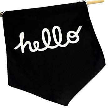 Simple Black and White Banner Logo - Amazon.com: Hello Squares Banner Pennant Cloth Nordic Zakka Simple ...