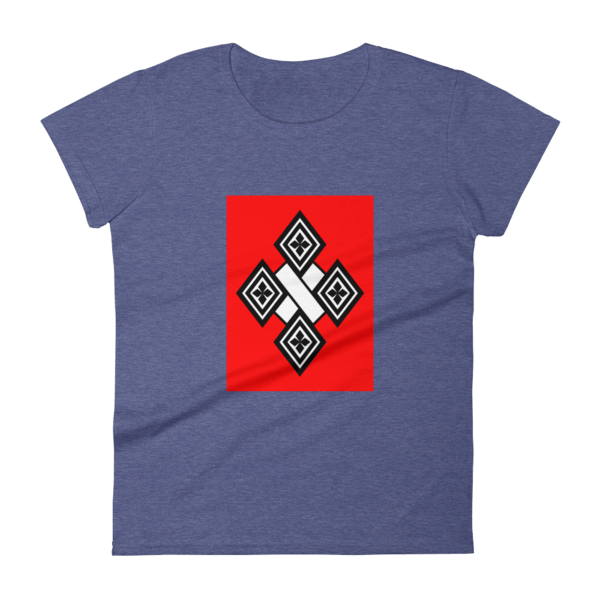 Red Box with White Cross Logo - Black & White Cross Red Box Women's T-Shirt | Abyssinian Kiosk