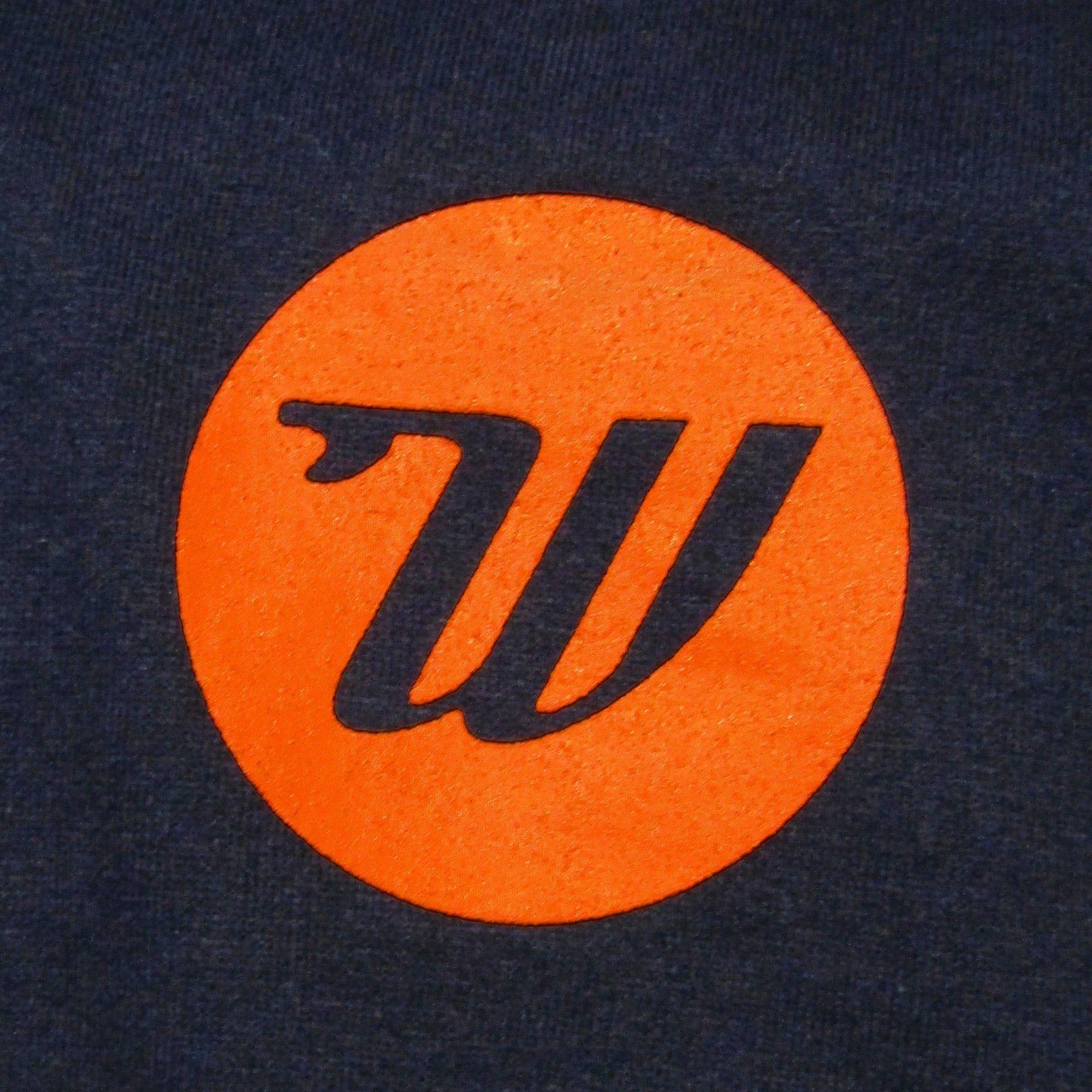 Orange and White Brand Logo - Kids - Navy Hoody - Orange & White Script Logo – Woodies Surf Shop