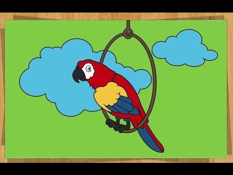 Famous Parrot Logo - Famous Parrot Coloring For Kids With Elakiddo Paint