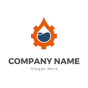 In an Orange a Blue Circle Logo - Free Gear Logo Designs | DesignEvo Logo Maker