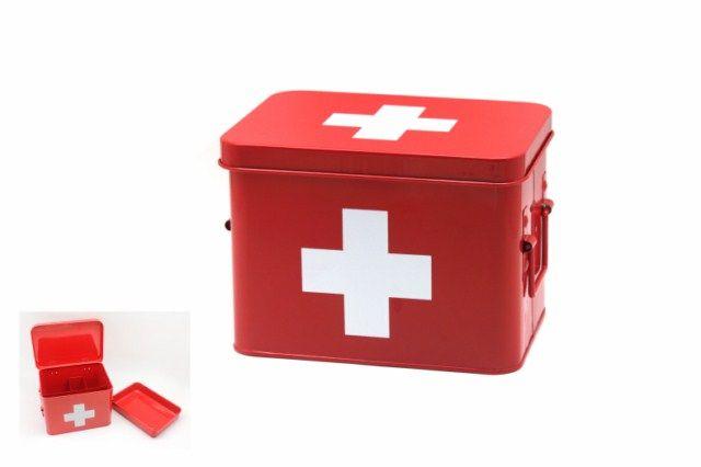 Red Box with White Cross Logo - Taiwan Medicine Box with White Cross