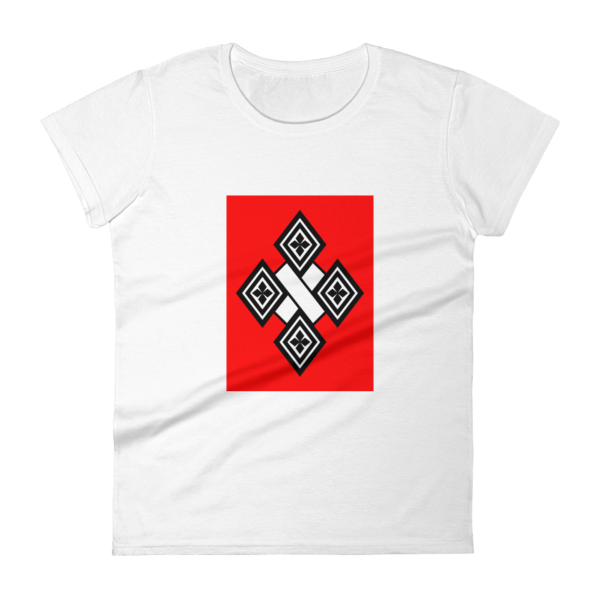 Red Box White Cross Logo - Black & White Cross Red Box Women's T-Shirt | Abyssinian Kiosk