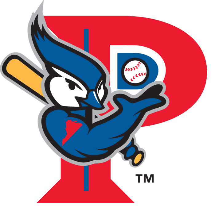 P Baseball Logo - Pulaski Blue Jays Primary Logo - Appalachian League (AppL) - Chris ...