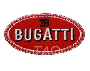 Super Car Logo - Bugatti Racing Car Logo Embroidered Iron Sew on Patch Badge UK