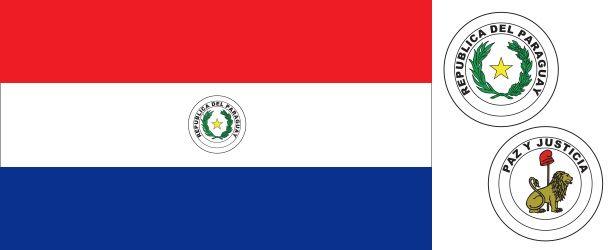 Red and Blue Striped Logo - Flag of Paraguay