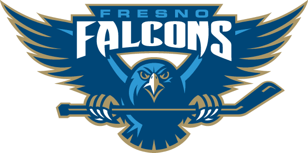 Blue Falcon Logo - Fresno Falcons Primary Logo (2004) - A blue falcon holding a stick ...
