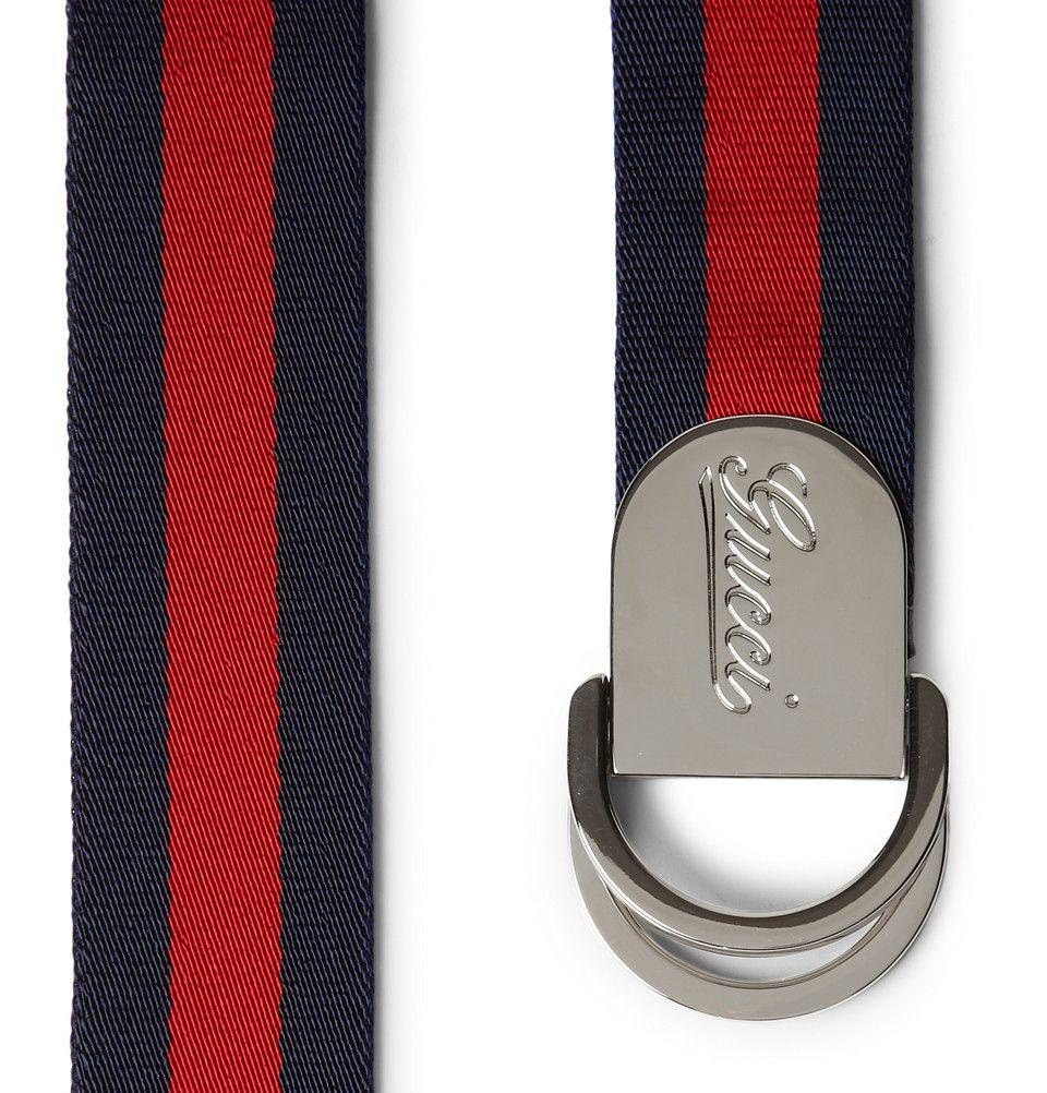 Red and Blue Striped Logo - Lyst - Gucci 4Cm Striped Canvas Belt in Blue for Men