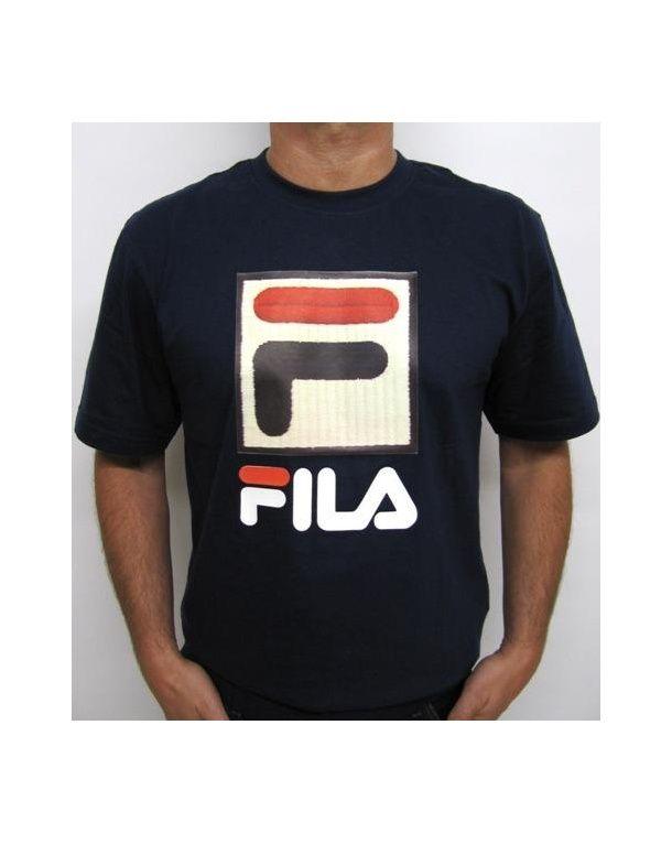 F Box Logo - Fila Vintage Torg F Box Logo T Shirt Navy Neck Tee