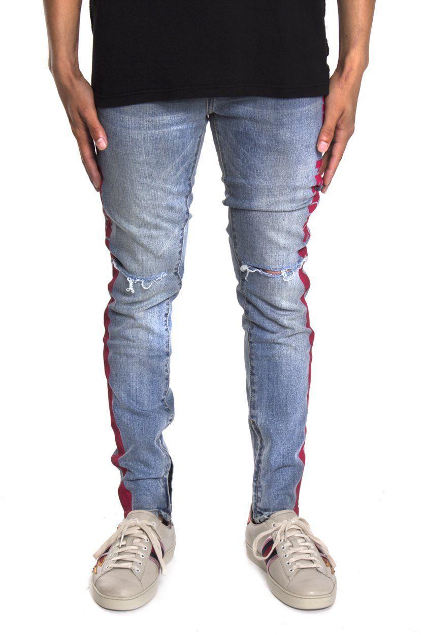 Red and Blue Striped Logo - STRIPED LOGO DENIM BLUE/RED STRIPE – Survival Clothing & Footwear