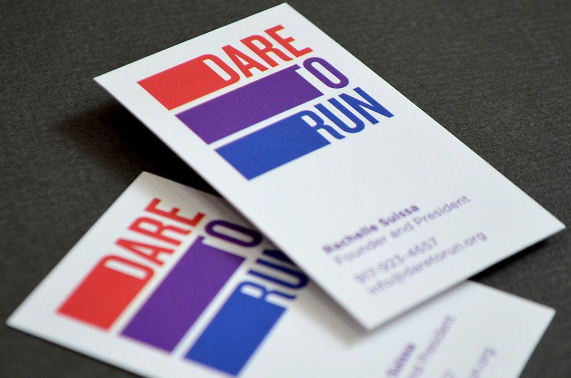 Red and Blue Striped Logo - Dare to Run