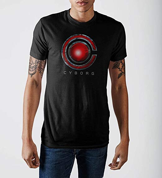 Justice League Cyborg Logo - Amazon.com: Cyborg Symbol Justice League Movie Men's T-Shirt- Medium ...