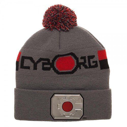 Justice League Cyborg Logo - Justice League Cyborg Logo Chrome Weld Knit Beanie Hat at Amazon